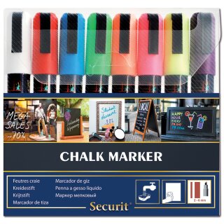 Securit Kreidemarker ORIGINAL MEDIUM 8er Etui Grundfarben
