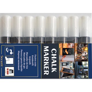 Securit Kreidemarker ORIGINAL LARGE 8er Etui weiß