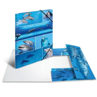 HERMA Eckspannermappe "Delfine" aus Karton DIN A3