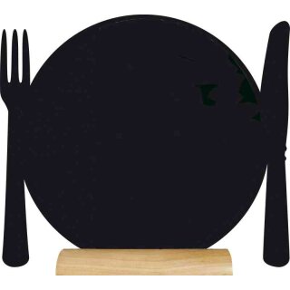 Securit Tischaufsteller SILHOUETTE "Teller" mit Kreideoberfläche