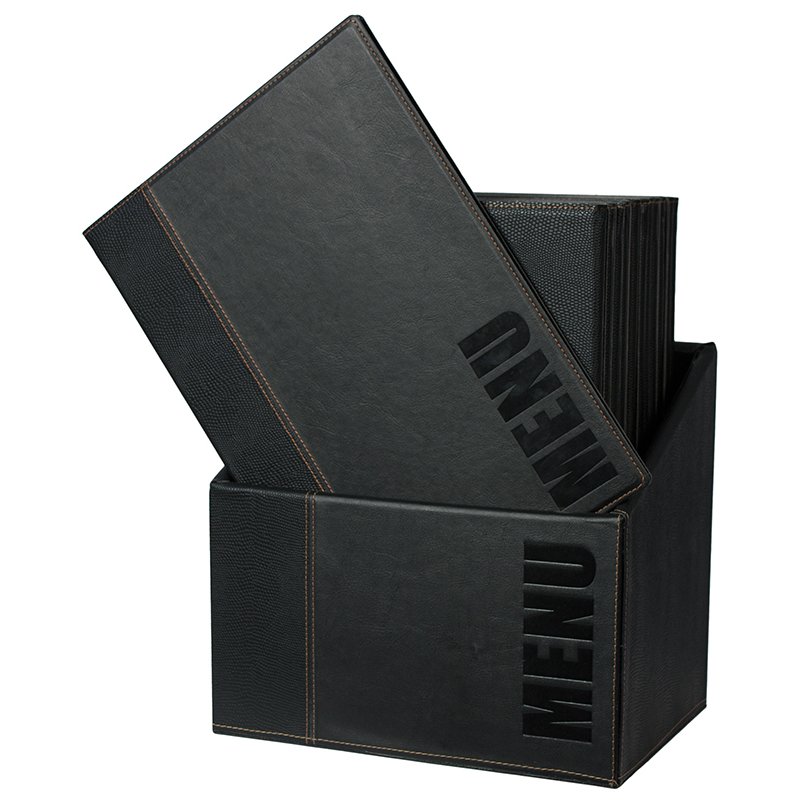 Securit Speisekarten-Mappe TRENDY 20 Stück in Box DIN A4 schwarz 