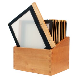 Securit Speisekarten Mappe WOOD 20er Box DIN A4 schwarz