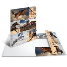 HERMA Eckspannermappe "Pferde" aus Karton DIN A4