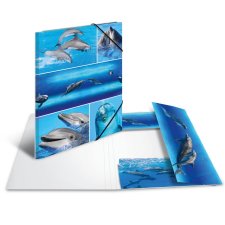 HERMA Eckspannermappe "Delfine" aus Karton DIN A4
