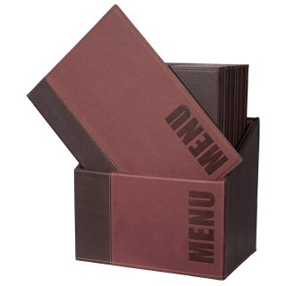 Securit Speisekarten Mappe TRENDY in Box DIN A4 weinrot 1 Box mit 20 Mappen