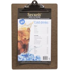 Securit Speisekarten Klemmbrett (B)115 x (H)265 mm braun