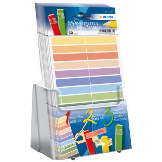 HERMA Stift Etiketten HOME farbig sortiert Acryl Display 30 Packungen