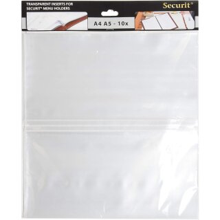 Securit Einleger für Speisekarten Mappe Hochformat 10 Stück