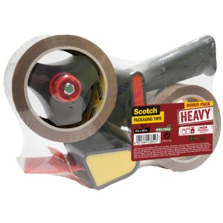Scotch Handabroller HV5066DB für Verpackungsklebeband + 2 Rollen Klebeband