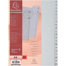 EXACOMPTA Kunststoff Register A-Z DIN A4 20-teilig grau