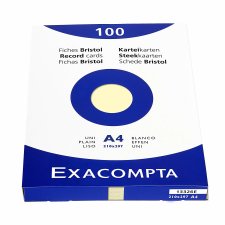 EXACOMPTA Karteikarten DIN A4 blanko gelb 100 Karteikarten