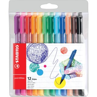 STABILO Fasermaler pointMax 12er Kunststoff Etui