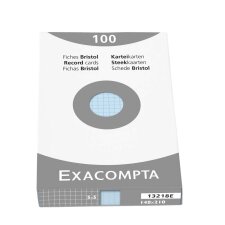 EXACOMPTA Karteikarten DIN A5 kariert azurblau 100...