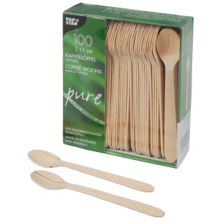 PAPSTAR Holz Kaffeelöffel "pure" Länge: 110 mm 100 Stück