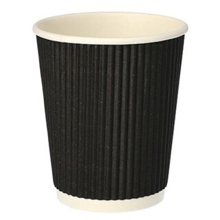 STARPAK Papp Trinkbecher "Ripple Wall" 0,2 l  25 Stück schwarz