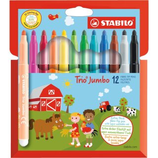 STABILO Fasermaler Trio Jumbo 12er Karton Etui