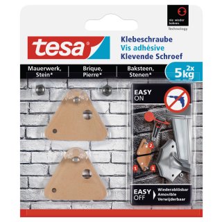 tesa Klebeschraube für Mauerwerk dreieckig 5,0 kg (2 Stück)