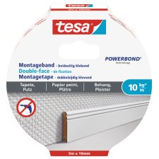 tesa Powerbond Montageband für Tapete/Putz 19 mm x 5,0 m