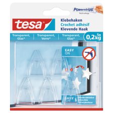 tesa Powerstrips Klebehaken für Glas transparent 5...