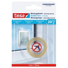 tesa Powerbond Montageband für Glas 19 mm x 1,5 m