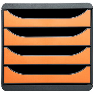 EXACOMPTA Schubladenbox BIG BOX 4 Schübe mandarine