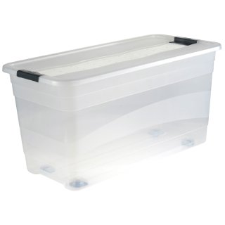 keeeper Aufbewahrungsbox "konrad" mit Rollen 83 Liter natur-transparent