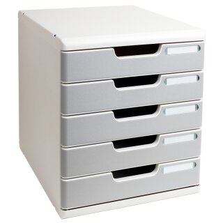 EXACOMPTA Schubladenbox MODULO A4 5 Schübe steingrau