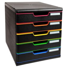 EXACOMPTA Schubladenbox MODULO A4 5 Schübe steingrau