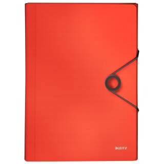 LEITZ Projektmappe Solid A4 PP 6 Fächer hellrot