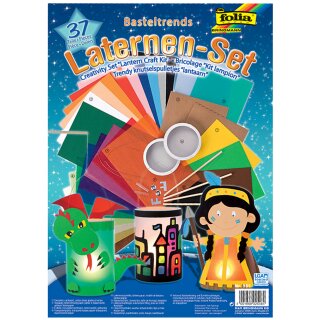 folia Laternen Bastel Set 37-teilig (zum Basteln von 2 Laternen)