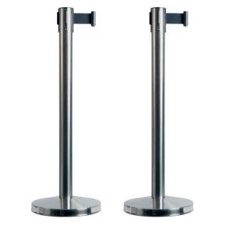 Securit Absperrsystem RETRACTABLES - 2er Set chrom/schwarz