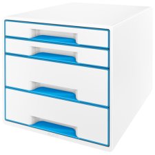 LEITZ Schubladenbox WOW CUBE 4 Schübe perlweiß/eisblau