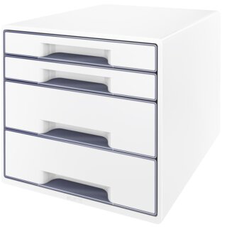 LEITZ Schubladenbox WOW CUBE 4 Schübe perlweiß/violett