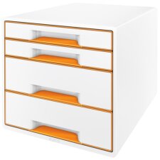 LEITZ Schubladenbox WOW CUBE 4 Schübe perlweiß/violett