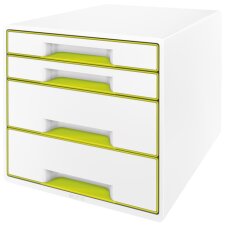 LEITZ Schubladenbox WOW CUBE 4 Schübe perlweiß/violett