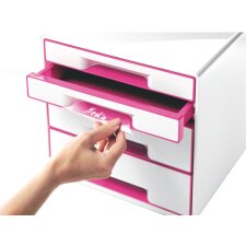 LEITZ Schubladenbox WOW CUBE 4 Schübe perlweiß/violett