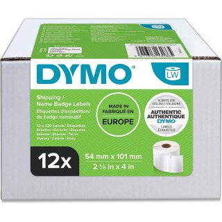 DYMO LabelWriter-Versand-Etiketten 54 x 101 mm weiß 12 Rollen à 220 Etiketten