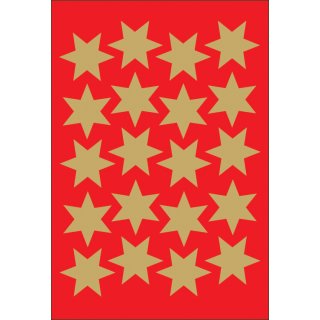 HERMA Weihnachts-Sticker DECOR "Sterne" 21 mm gold 3 Blatt à 20 Sticker