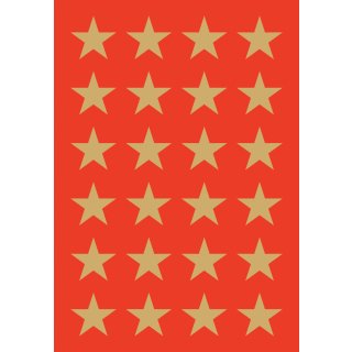 HERMA Weihnachts-Sticker DECOR "Sterne" 15 mm gold 3 Blatt à 24 Sticker