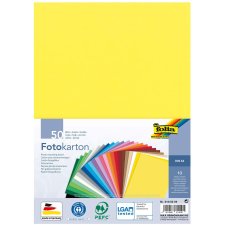 folia Fotokarton DIN A4 300 g/qm farbig sortiert 50 Blatt