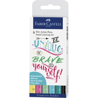 FABER-CASTELL Tuschestift PITT artist pen 6er Etui Pastelltöne