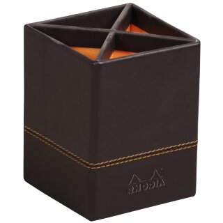 RHODIA Stifteköcher aus Kunstleder schwarz