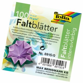 folia Faltblätter rund Durchmesser: 150 mm 70g/qm 100 Blatt farbig sortiert