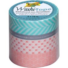 folia Deko-Klebeband Washi-Tape GEOMETRISCH 4er Set