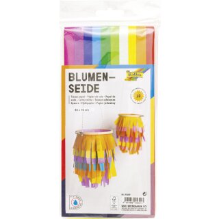 folia Seidenpapier 500 x 700 mm 20 g/qm farbig sortiert Blumenseide 10 Bögen