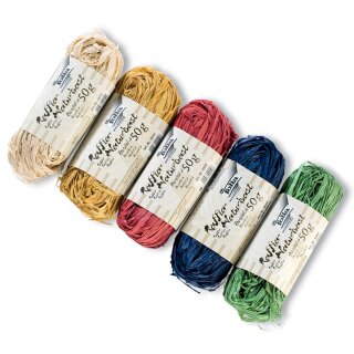 folia Raffia-Naturbast farbig sortiert 5 Bündel á 50 g