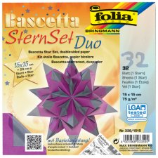 folia Faltblätter Bascetta-Stern 150 x 150 mm lila/anthrazit 32 Blatt
