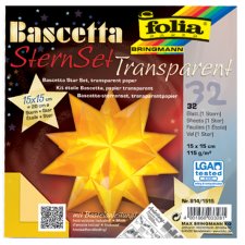 folia Faltblätter Bascetta-Stern gelb-transparent...