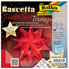 folia Faltblätter Bascetta-Stern rot-transparent 115...
