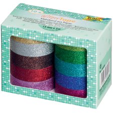 folia Deko-Klebeband "Glitter Tape" 10-farbig...